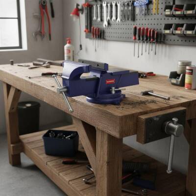 WORKPRO WP233005 100mm 360° Döner Tabanlı Örslü Profesyonel Tezgâh Mengene - 6