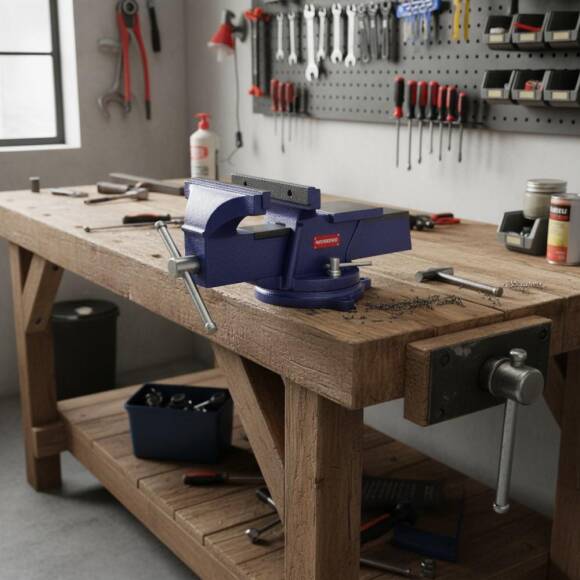 WORKPRO WP233005 100mm 360° Döner Tabanlı Örslü Profesyonel Tezgâh Mengene - 6