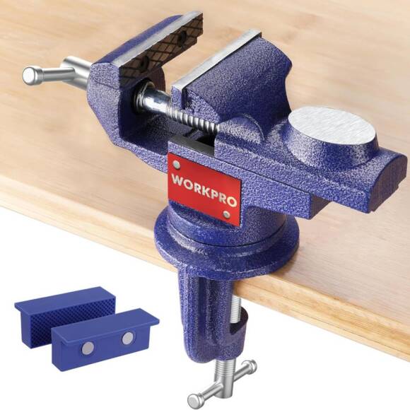 WORKPRO WP233010 65mm 360° Döner Tabanlı Örslü Profesyonel Mini Tezgâh Mengene - 1