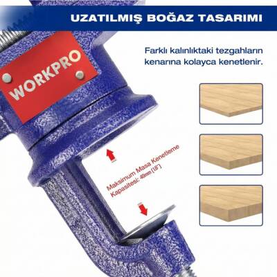 WORKPRO WP233010 65mm 360° Döner Tabanlı Örslü Profesyonel Mini Tezgâh Mengene - Workpro (1)