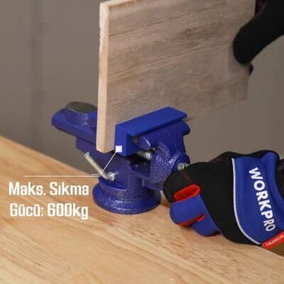 WORKPRO WP233010 65mm 360° Döner Tabanlı Örslü Profesyonel Mini Tezgâh Mengene - 4