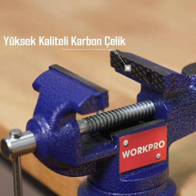 WORKPRO WP233010 65mm 360° Döner Tabanlı Örslü Profesyonel Mini Tezgâh Mengene - 6