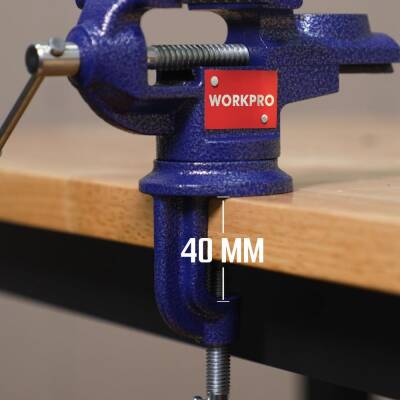 WORKPRO WP233010 65mm 360° Döner Tabanlı Örslü Profesyonel Mini Tezgâh Mengene - 8