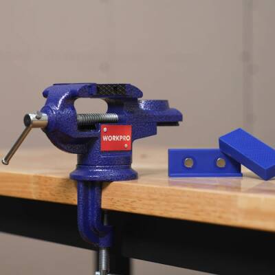 WORKPRO WP233010 65mm 360° Döner Tabanlı Örslü Profesyonel Mini Tezgâh Mengene - 9