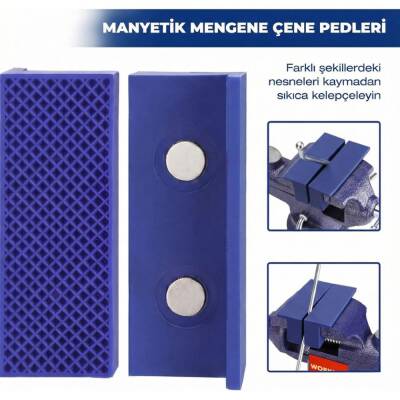WORKPRO WP233010 65mm 360° Döner Tabanlı Örslü Profesyonel Mini Tezgâh Mengene - 10