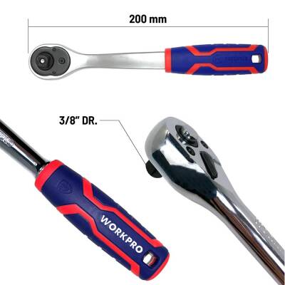WORKPRO WP271008 3/8’’ Cr-V Profesyonel Cırcır Lokma Kolu - 10