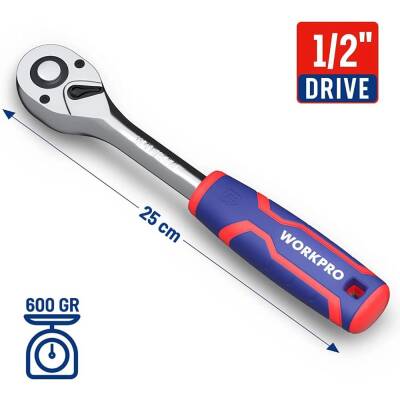 WORKPRO WP271009 1/2'’ Cr-V Profesyonel Cırcır Lokma Kolu - 3