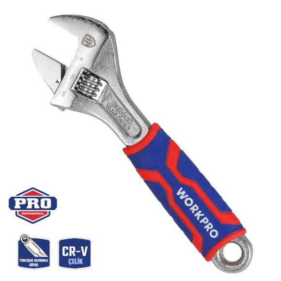 WORKPRO WP272010 150mm Cr-V Profesyonel Kurbağacık Anahtar - 1