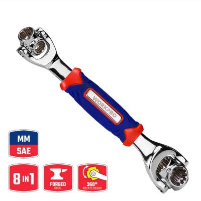 WORKPRO WP272018 8 IN 1 Mafsallı Çok Fonksiyonlu Profesyonel Lokma Anahtarı - Workpro