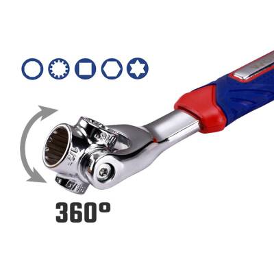 WORKPRO WP272018 8 IN 1 Mafsallı Çok Fonksiyonlu Profesyonel Lokma Anahtarı - 10