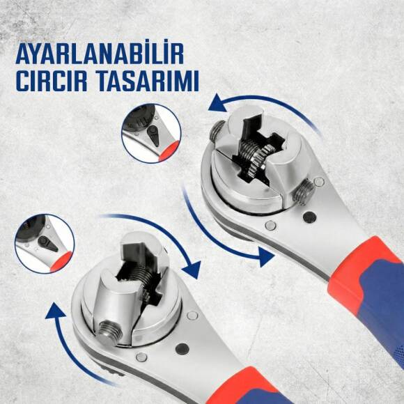 WORKPRO WP272063 7-22mm CR-V Profesyonel Ayarlanabilir 200mm Cırcır Anahtar - 5