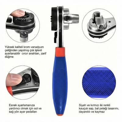 WORKPRO WP272063 7-22mm CR-V Profesyonel Ayarlanabilir 200mm Cırcır Anahtar - 10