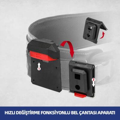 WORKPRO WP281079 Smart Clip Bel Tipi Alet Çantası Hızlı Tak-Çıkar Kemer Klipsi + Çanta Bağlantı Adaptörü - 3