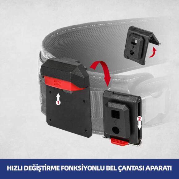 WORKPRO WP281079 Smart Clip Bel Tipi Alet Çantası Hızlı Tak-Çıkar Kemer Klipsi + Çanta Bağlantı Adaptörü - 3