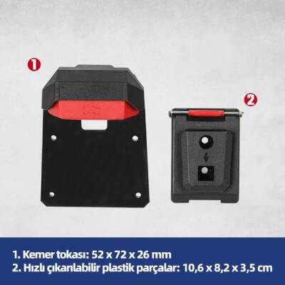 WORKPRO WP281079 Smart Clip Bel Tipi Alet Çantası Hızlı Tak-Çıkar Kemer Klipsi + Çanta Bağlantı Adaptörü - 8