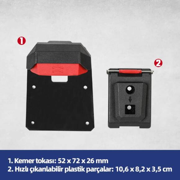 WORKPRO WP281079 Smart Clip Bel Tipi Alet Çantası Hızlı Tak-Çıkar Kemer Klipsi + Çanta Bağlantı Adaptörü - 8