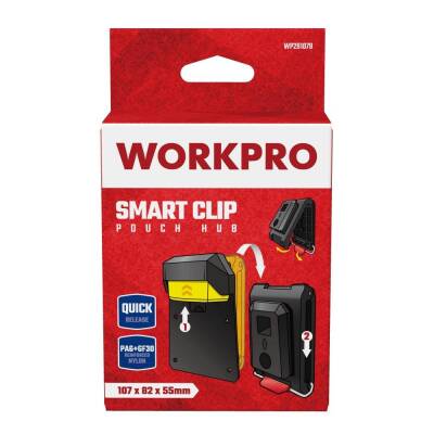 WORKPRO WP281079 Smart Clip Bel Tipi Alet Çantası Hızlı Tak-Çıkar Kemer Klipsi + Çanta Bağlantı Adaptörü - 9