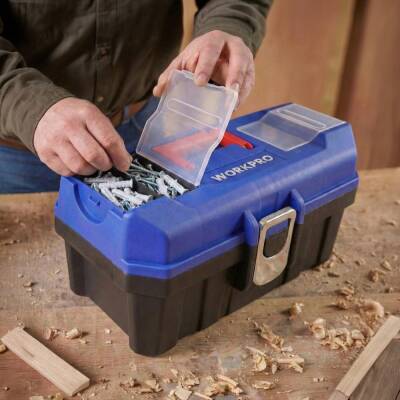 WORKPRO WP283021 13’’ Metal Kilitli Plastik Takım Çantası - 5