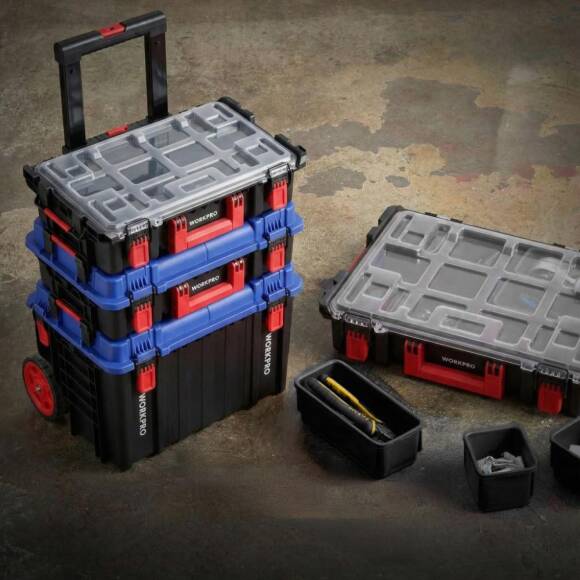 WORKPRO WP283029 24Lt 12 Gözlü Şeffaf Kapaklı İstiflenebilir 56x35x12,5cm Profesyonel Organizer Takım Çantası - 4