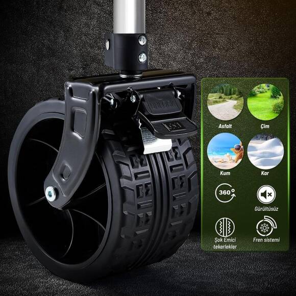 WORKPRO WP285016 100Kg 4 Tekerli Katlanabilir Ağır Hizmet Taşıma Arabası / Plaj Arabası - 9