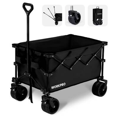 WORKPRO WP285016 100Kg 4 Tekerli Katlanabilir Ağır Hizmet Taşıma Arabası / Plaj Arabası - 1