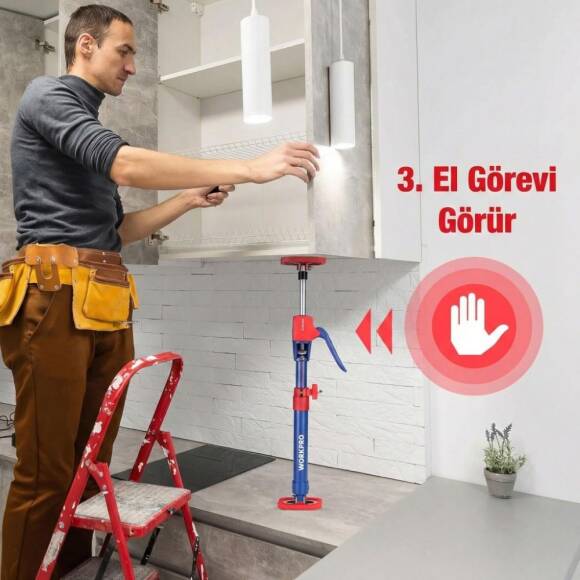 WORKPRO WP289035 60-115cm 70Kg Teleskobik Mandallı Ayarlanabilir 2’Li Çelik Destek Direği + Taşıma Çantası - 5