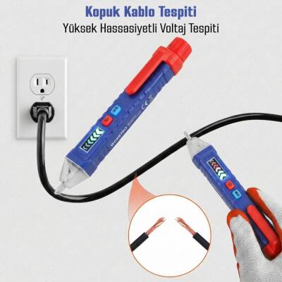 WORKPRO WP295004 12-1000 Volt AC Yüksek Hassasiyetli Profesyonel Voltaj Dedektörü - 4