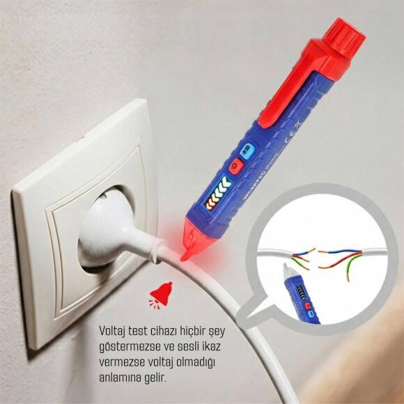 WORKPRO WP295004 12-1000 Volt AC Yüksek Hassasiyetli Profesyonel Voltaj Dedektörü - 8
