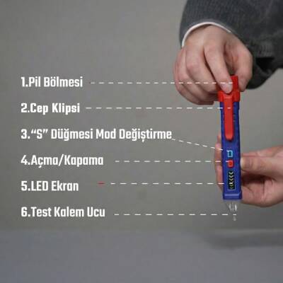 WORKPRO WP295004 12-1000 Volt AC Yüksek Hassasiyetli Profesyonel Voltaj Dedektörü - 10