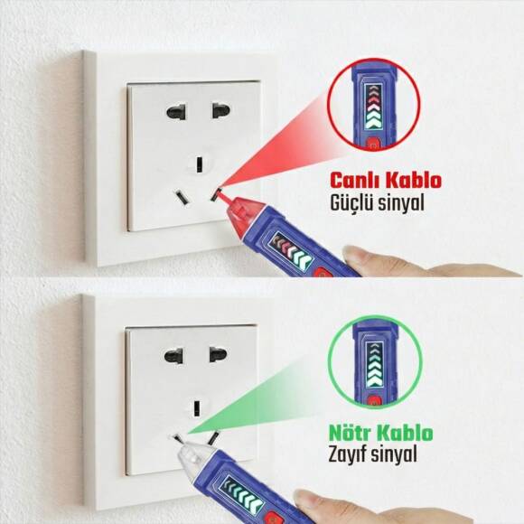 WORKPRO WP295004 12-1000 Volt AC Yüksek Hassasiyetli Profesyonel Voltaj Dedektörü - 2