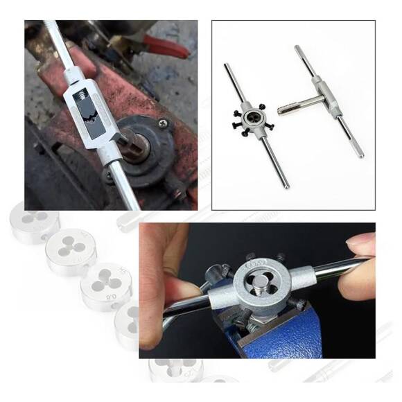 WORKPRO WP309008 32 Parça Profesyonel Metrik Kılavuz ve Pafta Takımı Diş Açma Seti - 8