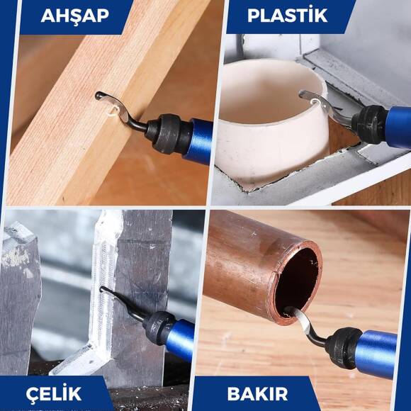 WORKPRO WP309010 Profesyonel Çapak Temizleme Kalemi + 3 Parça Bıçak - 5