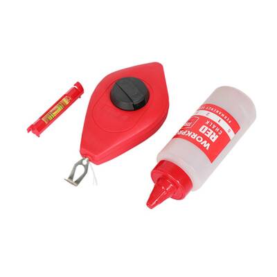 WORKPRO WP329019 Çizim İpi Seti 115gr Kırmızı Çizim İpi Boyası + Mini Su Terazisi + 30M Çizim İpi - Workpro (1)
