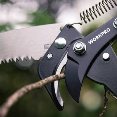 WORKPRO WP333006 270cm 2 IN 1 Teleskobik Saplı Profesyonel Ağaç Budama Testeresi ve 25mm Dal Budama Makası - 5