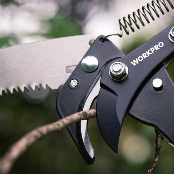 WORKPRO WP333006 270cm 2 IN 1 Teleskobik Saplı Profesyonel Ağaç Budama Testeresi ve 25mm Dal Budama Makası - 5
