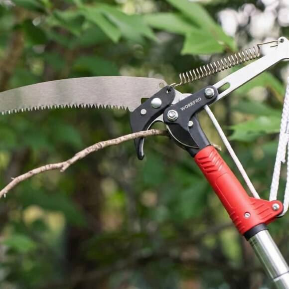 WORKPRO WP333006 270cm 2 IN 1 Teleskobik Saplı Profesyonel Ağaç Budama Testeresi ve 25mm Dal Budama Makası - 7