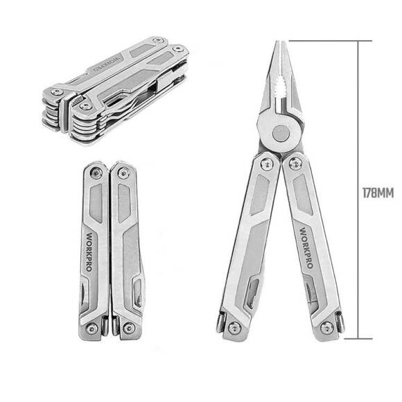 WORKPRO WP382008 16 IN 1 Çok Fonksiyonlu Profesyonel Pense Seti + Taşıma Kılıfı - 6