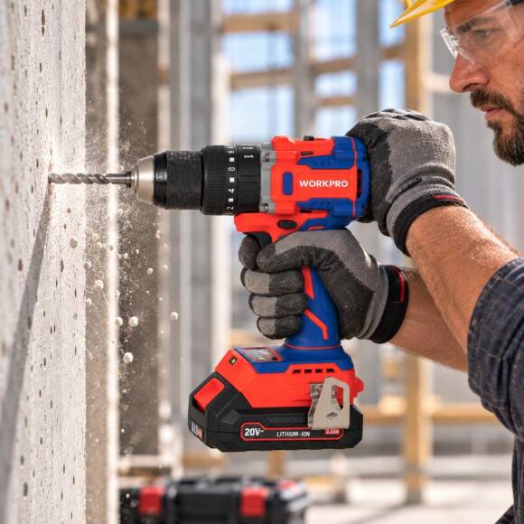 WORKPRO WP390016 20Volt 65Nm. Kömürsüz Profesyonel Şarjlı Darbeli Matkap (Akü Dahil Değildir) - 3