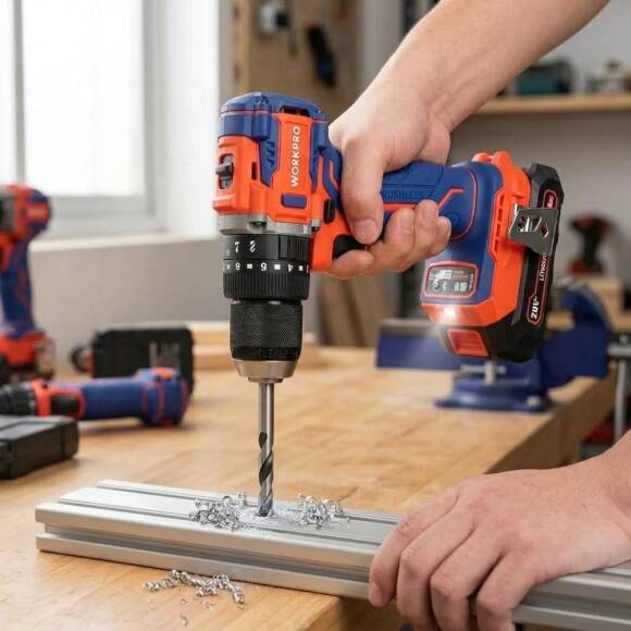 WORKPRO WP390016 20Volt 65Nm. Kömürsüz Profesyonel Şarjlı Darbeli Matkap (Akü Dahil Değildir) - 6