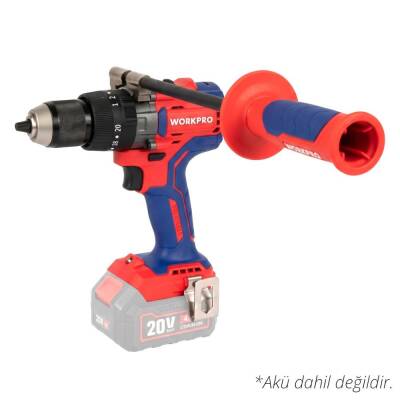 WORKPRO WP390017 20Volt 120Nm. Kömürsüz Profesyonel Şarjlı Darbeli Matkap (Akü Dahil Değildir) - Workpro (1)