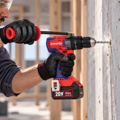 WORKPRO WP390017 20Volt 120Nm. Kömürsüz Profesyonel Şarjlı Darbeli Matkap (Akü Dahil Değildir) - 3