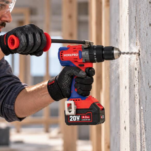 WORKPRO WP390017 20Volt 120Nm. Kömürsüz Profesyonel Şarjlı Darbeli Matkap (Akü Dahil Değildir) - 3