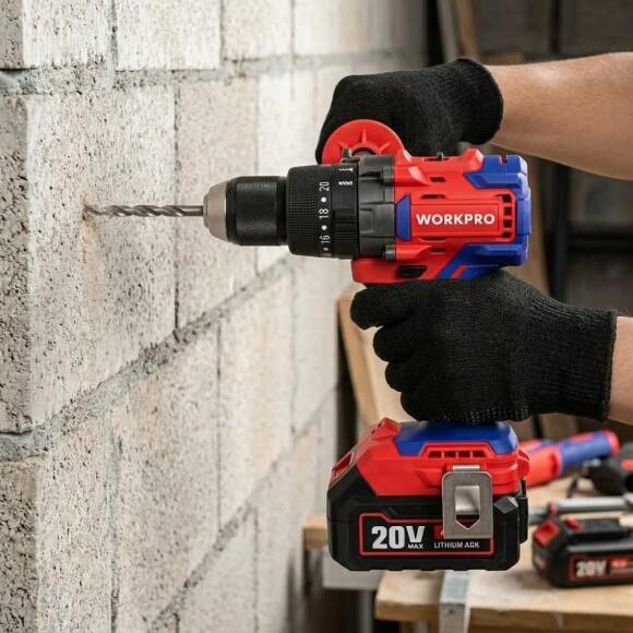WORKPRO WP390017 20Volt 120Nm. Kömürsüz Profesyonel Şarjlı Darbeli Matkap (Akü Dahil Değildir) - 7