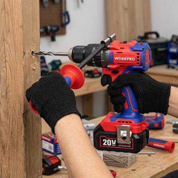 WORKPRO WP390017 20Volt 120Nm. Kömürsüz Profesyonel Şarjlı Darbeli Matkap (Akü Dahil Değildir) - 8