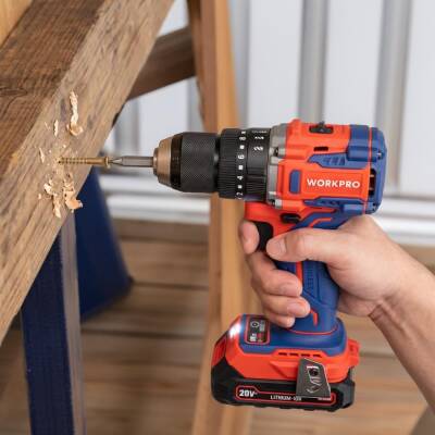 WORKPRO WP390019 20Volt 2.0Ah Li-ion 65Nm. Çift Akülü Kömürsüz Profesyonel Şarjlı Darbeli Matkap - 9