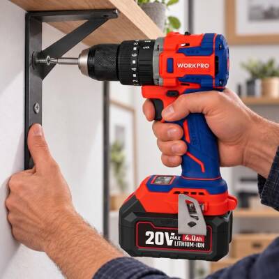 WORKPRO WP390020 20Volt 4.0Ah Li-ion 65Nm. Çift Akülü Kömürsüz Profesyonel Şarjlı Darbeli Matkap - 8
