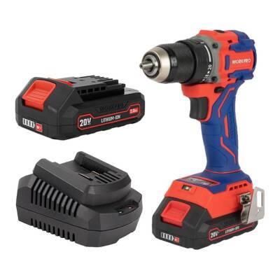 WORKPRO WP390022 20Volt 2.0Ah Li-ion 65Nm. Çift Akülü Kömürsüz Profesyonel Şarjlı Matkap - Workpro (1)