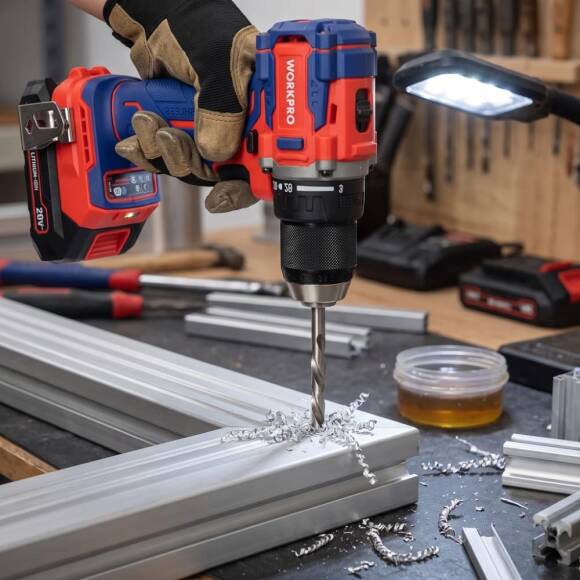 WORKPRO WP390022 20Volt 2.0Ah Li-ion 65Nm. Çift Akülü Kömürsüz Profesyonel Şarjlı Matkap - 4