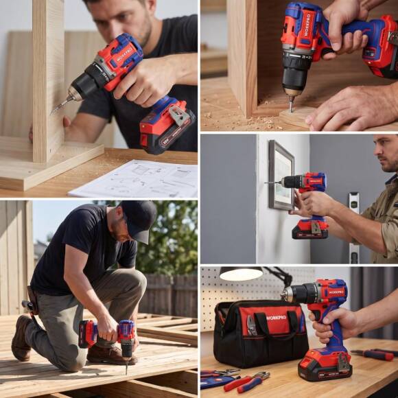 WORKPRO WP390022 20Volt 2.0Ah Li-ion 65Nm. Çift Akülü Kömürsüz Profesyonel Şarjlı Matkap - 6