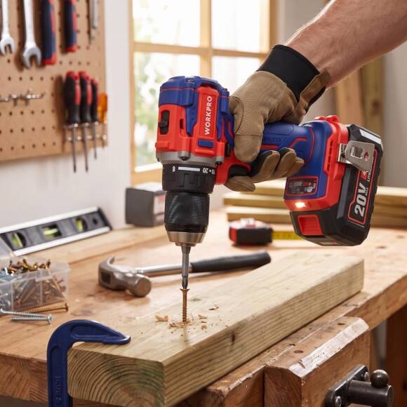 WORKPRO WP390023 20Volt 4.0Ah Li-ion 65Nm. Çift Akülü Kömürsüz Profesyonel Şarjlı Matkap - 3